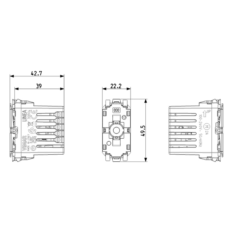 Mecanismo smart IoT control de persianas (requiere agregar teclas) para LINEA de Vimar