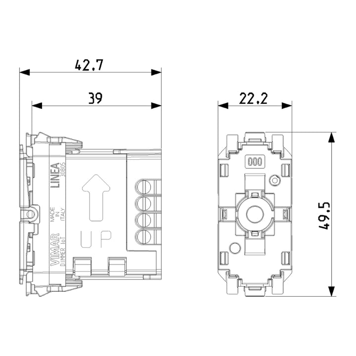 Dimmer mecanismo smart IoT (requiere agregar teclas) para LINEA de Vimar