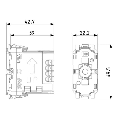 Dimmer mecanismo smart IoT (requiere agregar teclas) para LINEA de Vimar