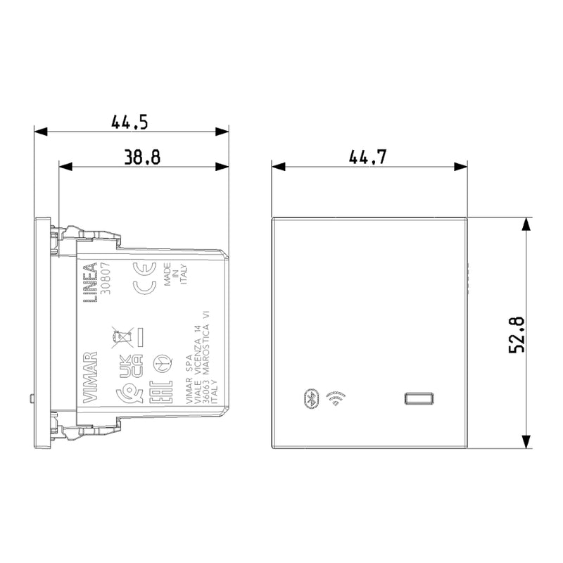 Gateway smart IoT 2 módulos opción Blanco - Cáñamo - Negro para LINEA de Vimar