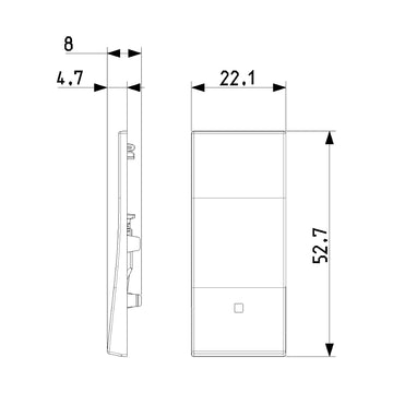 Tecla Alineada 1 módulo para apagador smart IoT para LINEA opción acabado Blanco - Cáñamo - Negro de Vimar