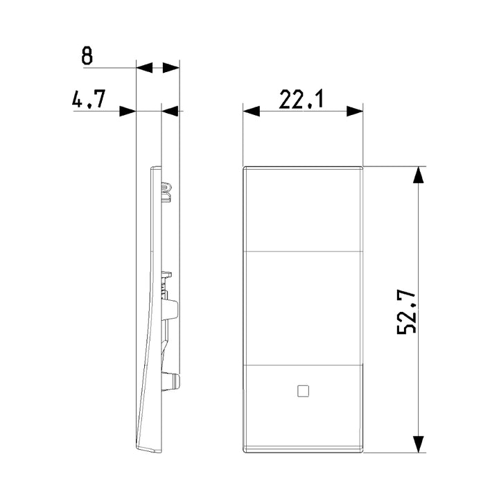 Tecla Alineada 1 módulo para apagador smart IoT para LINEA opción acabado Blanco - Cáñamo - Negro de Vimar