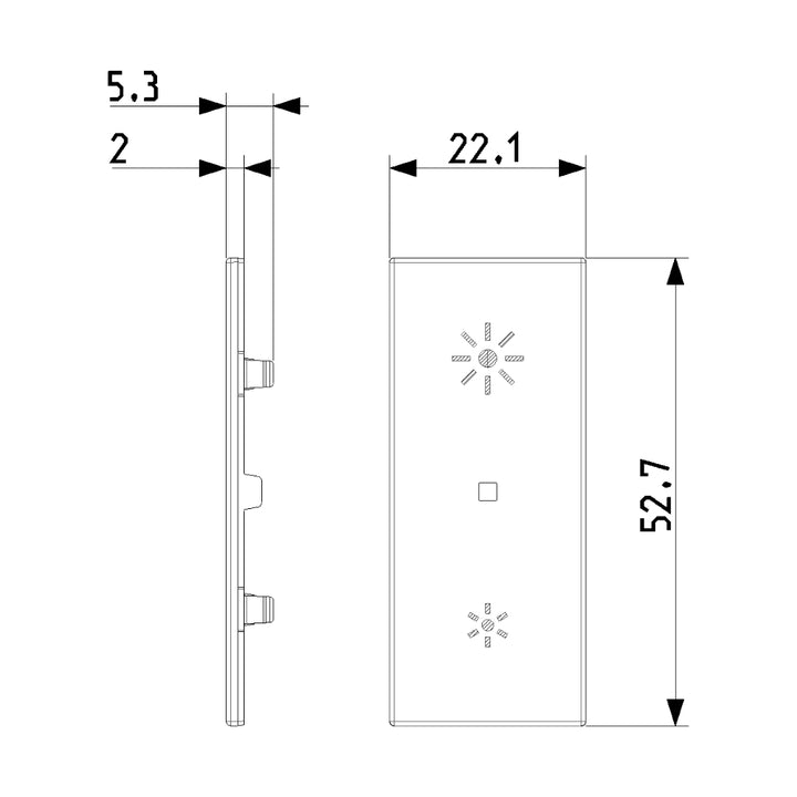 Tecla Axial 1 módulo para dimmer smart IoT para LINEA opción acabado Blanco - Cáñamo - Negro de Vimar