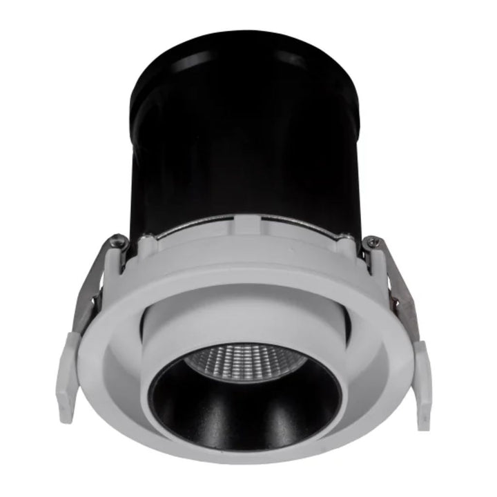 Downlight UNAX 7W 24° dirigible con reflector extraíble base circular para empotrar, color de luz neutro cálido (3000K) o neutro (4000K), acabado blanco o negro, opciones ángulos de salida de Auro