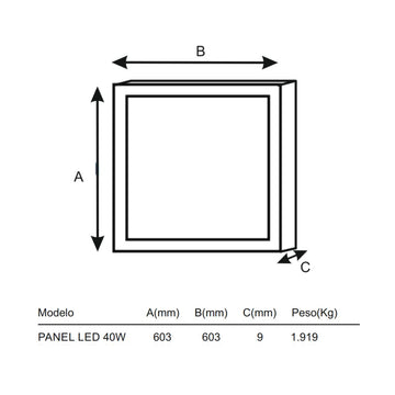 Luminario LED Panel 60W Rectangular 603 x 1205mm luz fría (6500K) de Lumiance (Venta múltiplos 4pz)