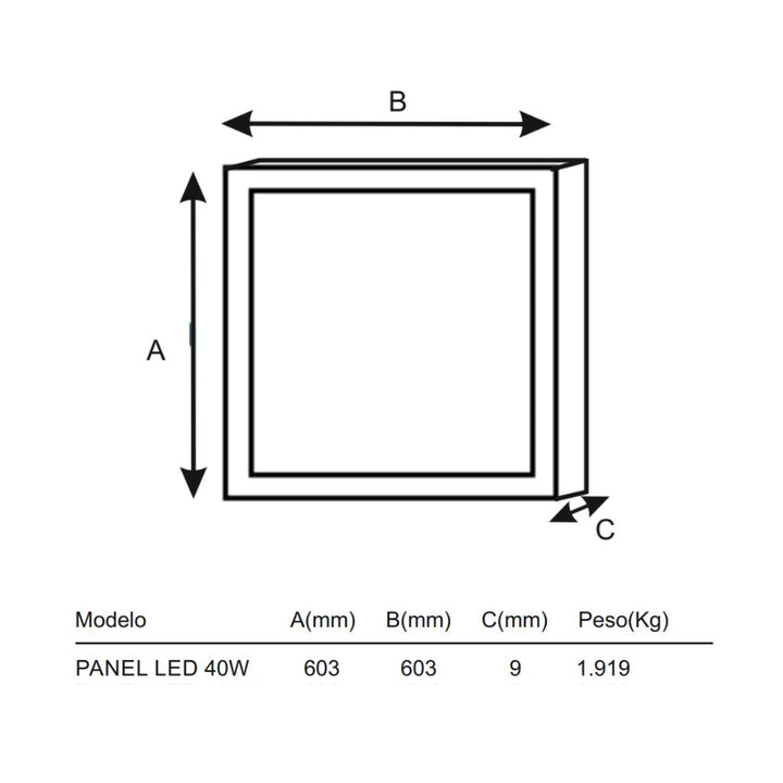Luminario LED Panel 60W Rectangular 603 x 1205mm luz fría (6500K) de Lumiance (Venta múltiplos 4pz)