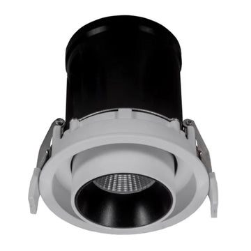 Downlight UNAX 12W 24° luz cálida dirigible con reflector extraible base circular para empotrar, color de luz neutro cálido (3000K) o neutro (4000K) y acabado blanco o negro, opciones ángulos de salida de Auro