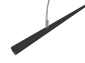 Kit tubo de acero inoxidable acabado negro mate para tira neón 360° con protección de laca opción 1.5 / 2 / 3 m de largo, incluye kit de suspensión de 2m y 2m de cable transparente calibre 18 de iLumileds