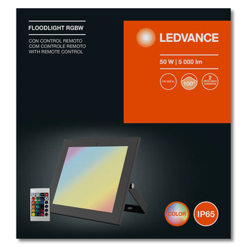 Proyector exterior 50W RGB+5000K FLOODLIGHT 100-240V incluye control remoto de Ledvance