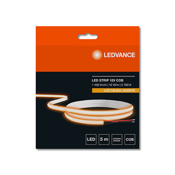 Tira LED COB 15W/m 12V opciones color de luz cálido - 2700K y neutro - 4000K, rollo 5m de Ledvance