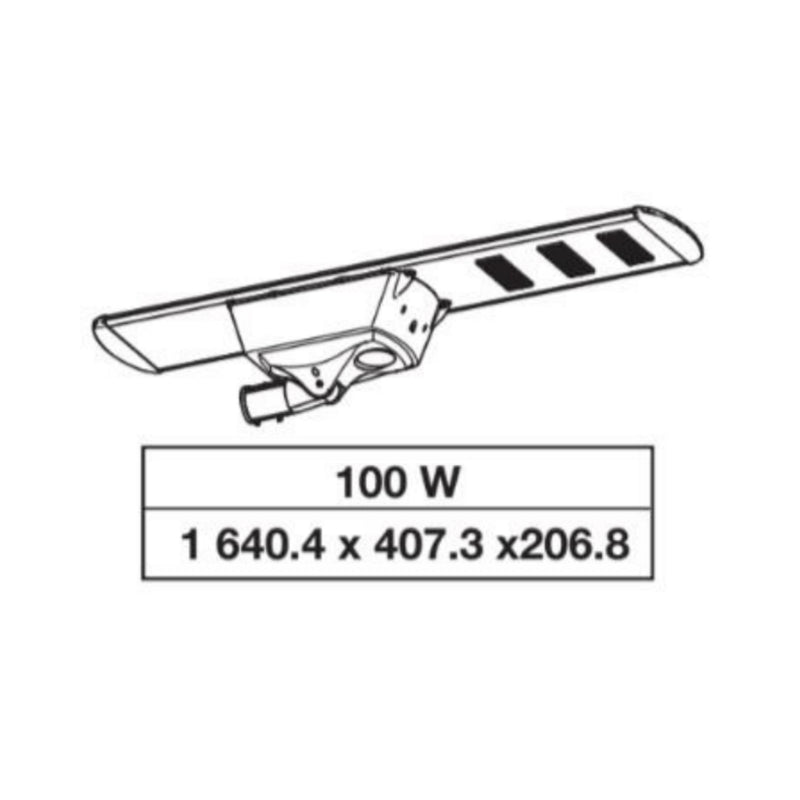 Luminario SOLAR STREETLIGHT 100W 18,500lm, curva II media 5000K, garantía 5 años de Ledvance