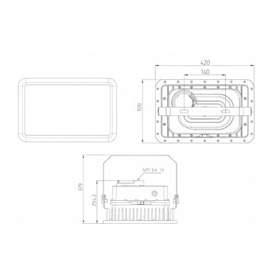 FLOODLIGHT HAZARDOUS 300W 120° 45mil lm, 5000K 100-277V / 277-480V IP66 IK08 de Ledvance