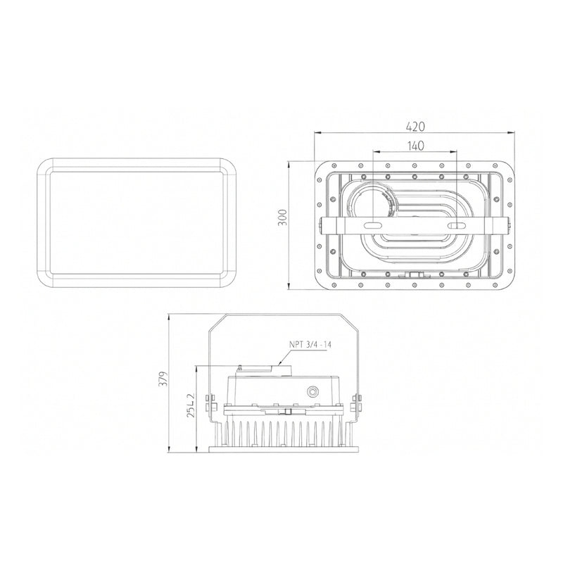 FLOODLIGHT HAZARDOUS 300W 120° 45mil lm, 5000K 100-277V / 277-480V IP66 IK08 de Ledvance