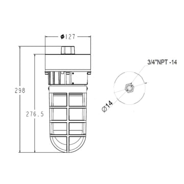 JELLY JAR HZ 27W 100° 2,700 lm, opción color de luz 3000K / 5000K 100-277V de Ledvance
