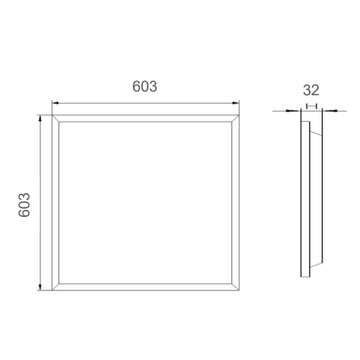 Panel LED Value 36W 60.3x60.3cm opciones color de luz (4000K, 6500K) 100-277V de Ledvance