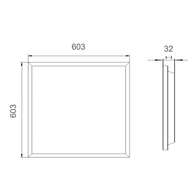 Panel LED Value 36W 60.3x60.3cm opciones color de luz (4000K, 6500K) 100-277V de Ledvance