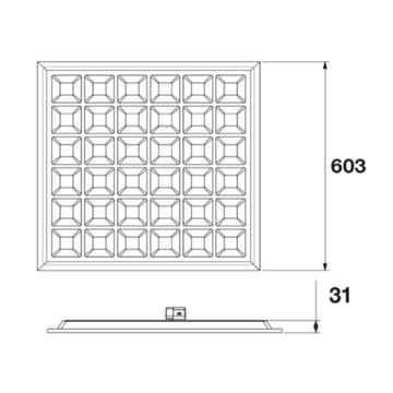 Panel PFM Grid (bajo deslumbramiento UGR<19) 36W 80°  luz neutra 4000K 100-277V de Ledvance