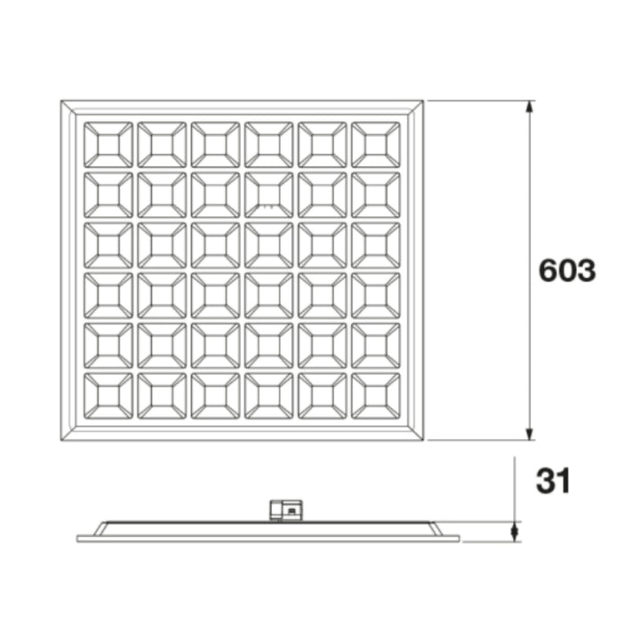 Panel PFM Grid (bajo deslumbramiento UGR<19) 36W 80°  luz neutra 4000K 100-277V de Ledvance