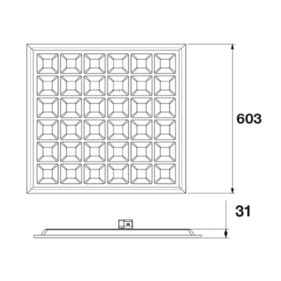 Panel PFM Grid (bajo deslumbramiento UGR<19) 36W 80°  luz neutra 4000K 100-277V de Ledvance