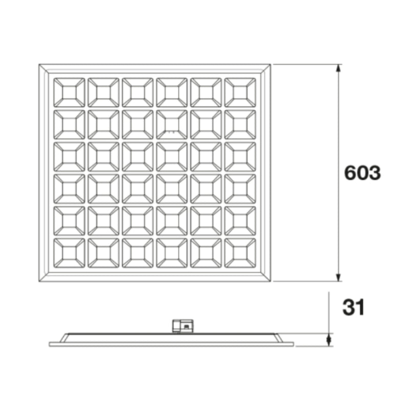 Panel PFM Grid (bajo deslumbramiento UGR<19) 36W 80°  luz neutra 4000K 100-277V de Ledvance