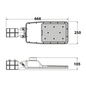 AREALIGHT PRO 200W Curva II media, NEMA3, 27000lm IP66 IK08 IRC>70 100-277V de Ledvance