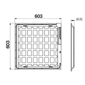 Panel LED PFM 60.3x60.3cm color de luz y potencia selectable (3000K - 4000K - 5000K) (26W - 3380lm / 36W - 4680lm / 46W - 5980lm) 0-10V 100-277V de Ledvance