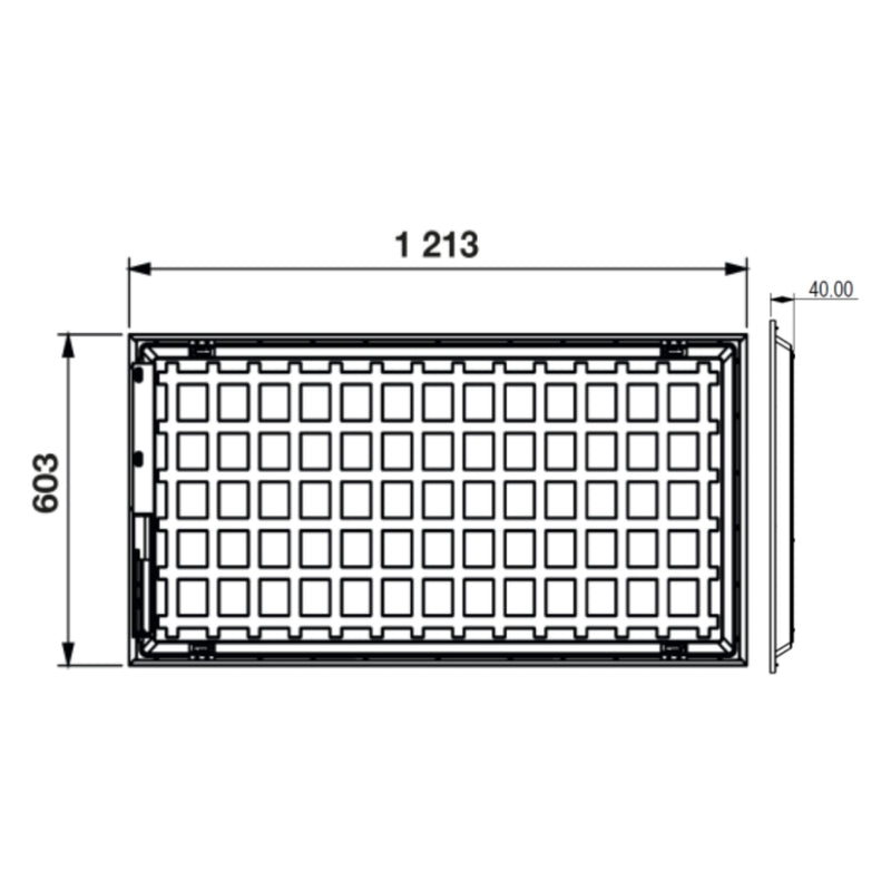 Panel LED PFM 60.3x121.3cm color de luz y potencia selectable (3000K - 4000K - 5000K) (45W - 5850lm / 55W - 7150lm / 65W - 8450lm) 0-10V 100-277V de Ledvance