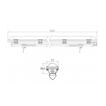 DAMP PROOF LED PFM IA SENSOR 30W IP66 opciones color de luz neutra 4000K y fría 6500K 100-277V