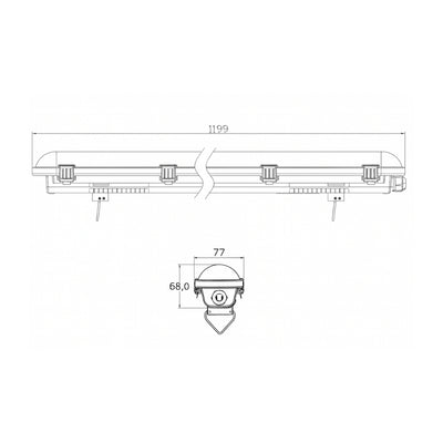 DAMP PROOF LED PFM IA SENSOR 30W IP66 opciones color de luz neutra 4000K y fría 6500K 100-277V