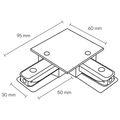 Conector tipo L para riel de empotrar de Megamex