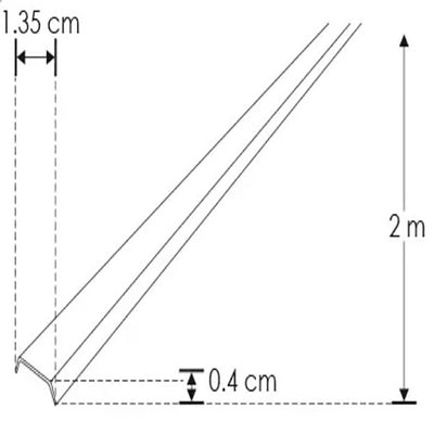 Mica difusa negra traslucida para perfil de aluminio negro DXAP01N, rectangular 2 m