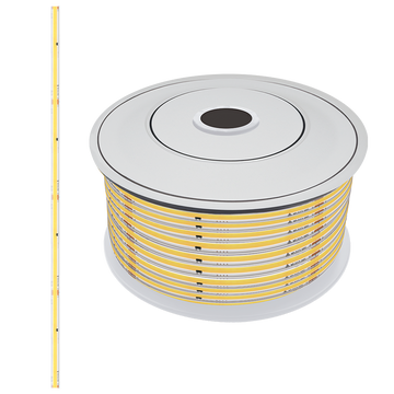 Tira LED NONWIRE COB 10W/m, 296 chips/m, rollo de 50 m con adhesivo 3M, opciones color de luz, cortes cada 12.5cm, 127V atenuable para exteriores de iLumileds