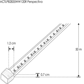 Tira LED 2835 NONWIRE 8W/m 127V rollo de 50m atenuable para exteriores con chip de ultra-brillo opción en color de luz cortes cada 20cm de iLumileds