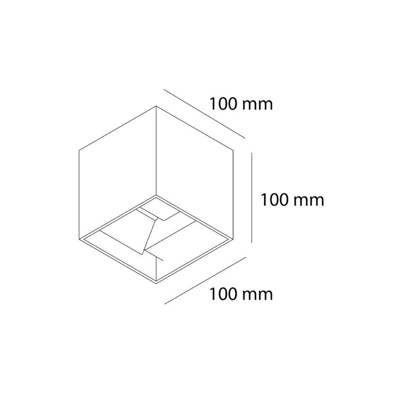 Luminario cúbico para sobreponer en pared DOROTEA 12W 0-45° luz cálida (3000K), 100-240 Vca, acabado blanco y negro de AURO Lighting