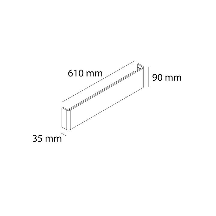 Luminario sobreponer muro LONGO 20W luz directa indirecta cálida (3000K) - 61cm - acabado blanco de AURO Lighting