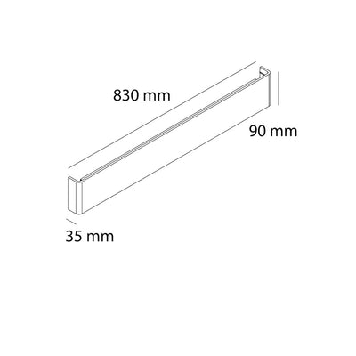 Luminario sobreponer muro LONGO 30W luz directa indirecta cálida (3000K) - 83cm- acabado blanco de AURO Lighting