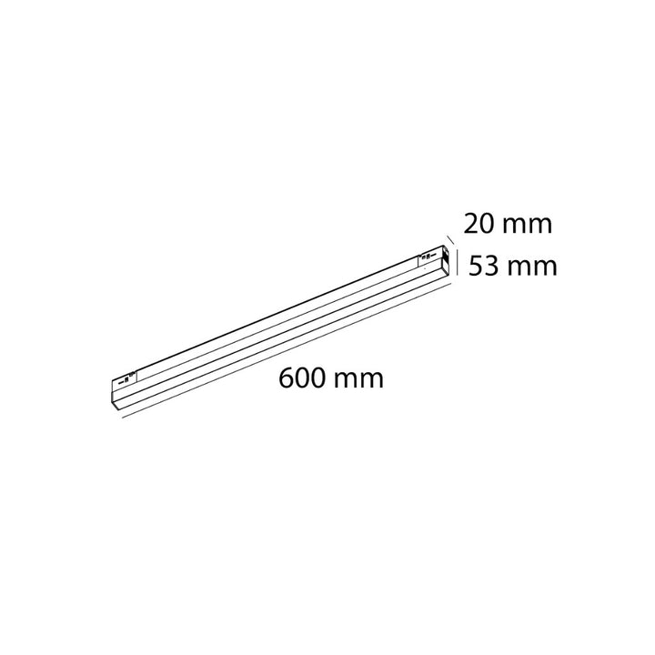 Luminario lineal de riel MAGNETO ATENUABLE 15W, 60cm, 48Vcd, 3000K, ángulo 110°, 0-10V, acabado negro de AURO Lighting
