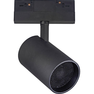 Luminario spot de riel MAGNETO ATENUABLE 25W dirigible y orientable, 48Vcd, 3000K, ángulo 35°, 0-10V, acabado negro de AURO Lighting