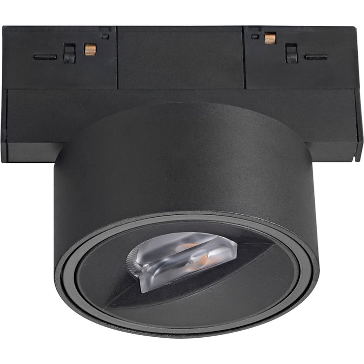 Luminario wall washer de riel MAGNETO ATENUABLE 18W dirigible, 48Vcd, 3000K, ángulo 30x50°, 0-10V, acabado negro de AURO Lighting