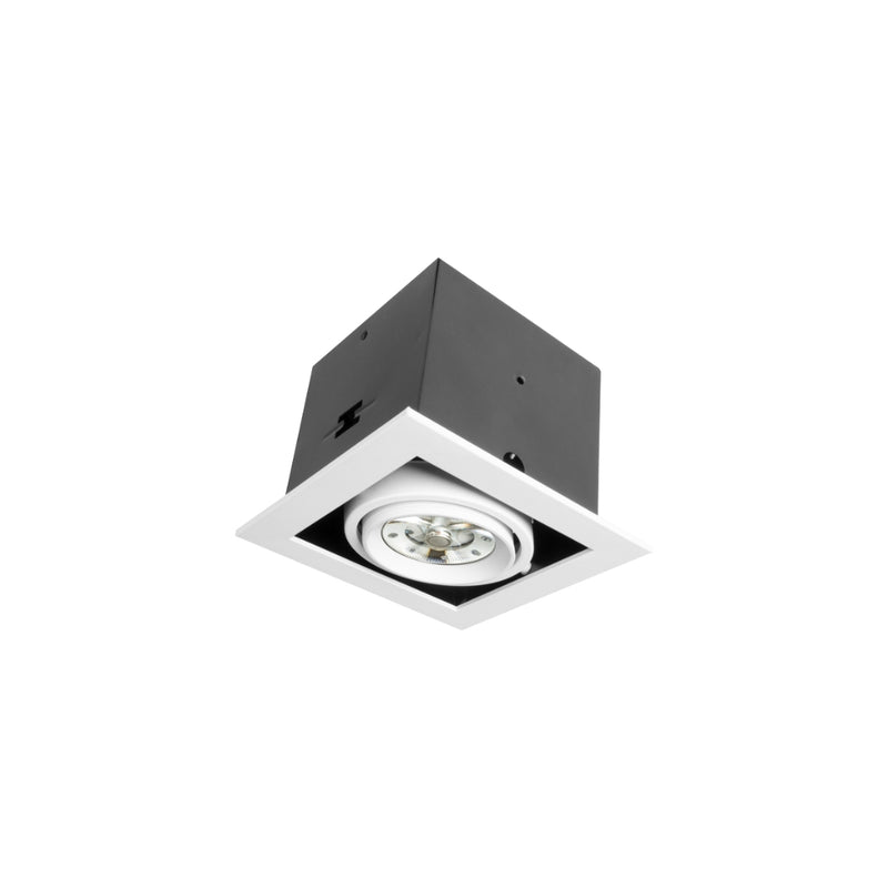 Luminario retrofit cuadrado -11x11cm-  EYRA orientable, para una lámpara GU10, acabado blanco de AURO Lighting