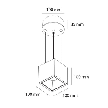 Luminario colgante AGNI SUSPENDER 18W 35° luz neutra (4000K), 100-277V, acabado negro de AURO Lighting