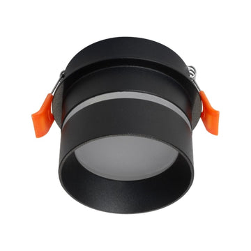 Marco para emporar CORA Ø6cm con difusor de cristal y aro de luz para lámpara MR16 opción acabado blanco o negro de AURO Lighting
