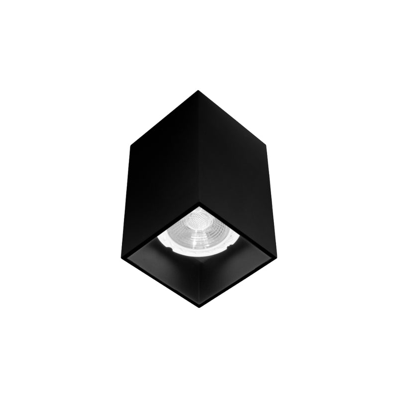 Luminario CUBE para sobreponer en para GU10, acabado blanco interior negro y acabado negro interior negro de AURO Lighting