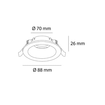 Marco redondo de empotrar MASS AMLA603B / AMLA603N para MR16, fabricado en policarbonato, acabado blanco o negro de AURO Lighting