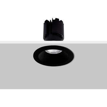 Marco redondo de empotrar MASS AMLA603B / AMLA603N para MR16, fabricado en policarbonato, acabado blanco o negro de AURO Lighting