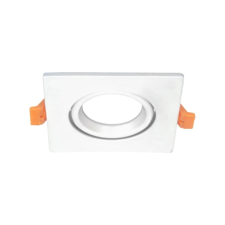 Marco cuadrado orientable de empotrar MASS AMLA608B / AMLA608N para MR16, fabricado en policarbonato, acabado blanco o negro de AURO Lighting