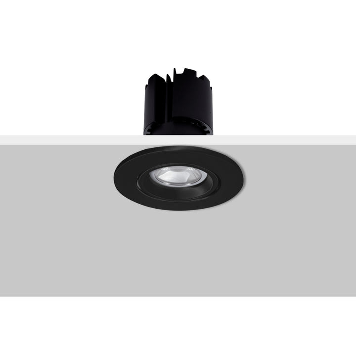 Marco redondo orientable de empotrar MASS AMLA608RB / AMLA608RN para MR16, fabricado en aluminio, acabado blanco o negro de AURO Lighting