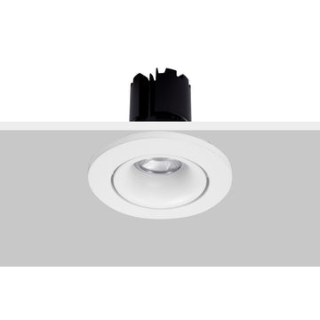 Marco redondo orientable de empotrar MASS AMLA609B/ AMLA609N para MR16, fabricado en aluminio, acabado blanco o negro de AURO Lighting