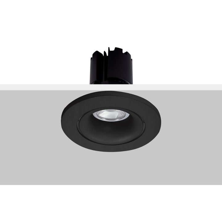 Marco redondo orientable de empotrar MASS AMLA609B/ AMLA609N para MR16, fabricado en aluminio, acabado blanco o negro de AURO Lighting
