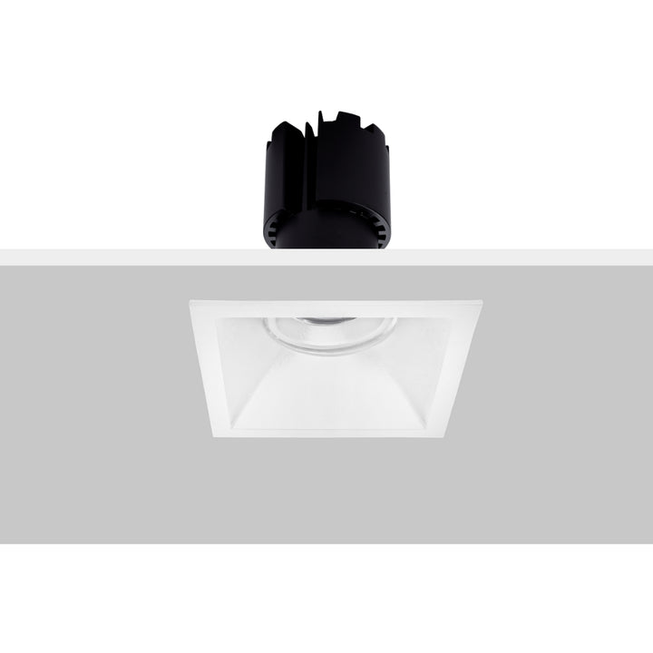 Marco cuadrado orientable de empotrar MASS AMLA611B / AMLA611N para MR16, fabricado en aluminio, acabado blanco o negro de AURO Lighting